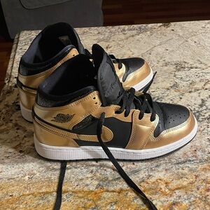 Jordan Kids Sneakers Black and Gold